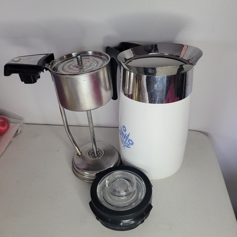 Corningware Blue Cornflower electric percolator 10 cup. Coffe Pot no cord - Picture 2 of 6